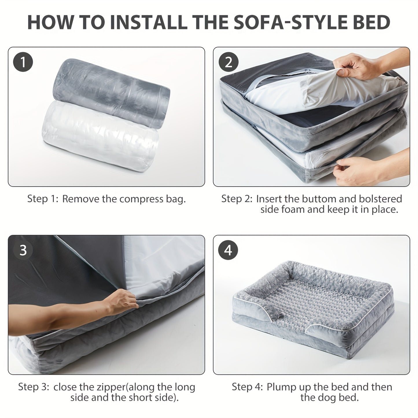 XL Orthopedic Dog Bed for Extra Large Dogs - High Quality Sofa Style Pet Sleeper with Washable Removable Cover and Non Slip Memory Foam