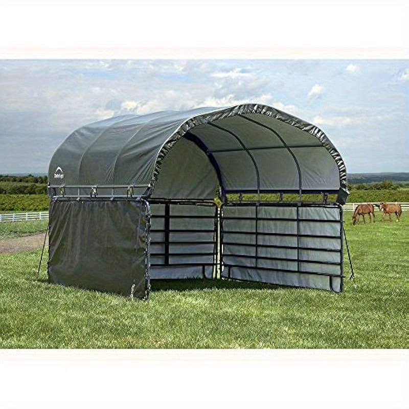 12 Foot X 12 Foot Equine Livestock Agricultural Shelter Enclosure Kit Mixed Color Polyester Fiber