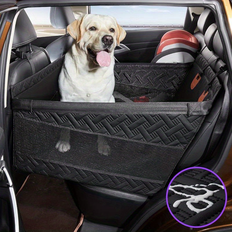 1pc Sportuli Breathable Polyester Knit Dog Car Seat Cover Medium Back Seat Extender Hammock with Strong Support for Long Car Trips Prevents Dog Falls and Seat Scratches Pet Car Seat for SUV Truck