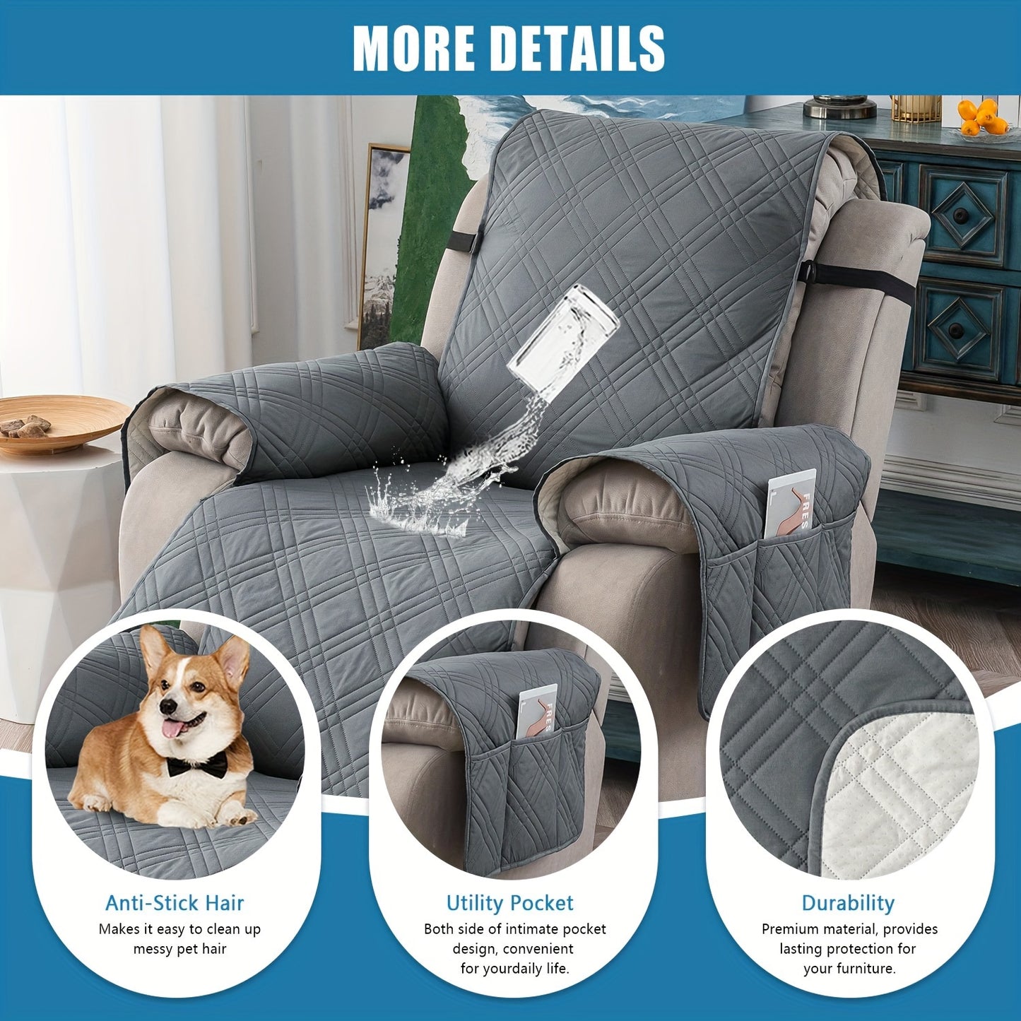 1pc 100% High Quality Recliner Chair Cover Non Slip