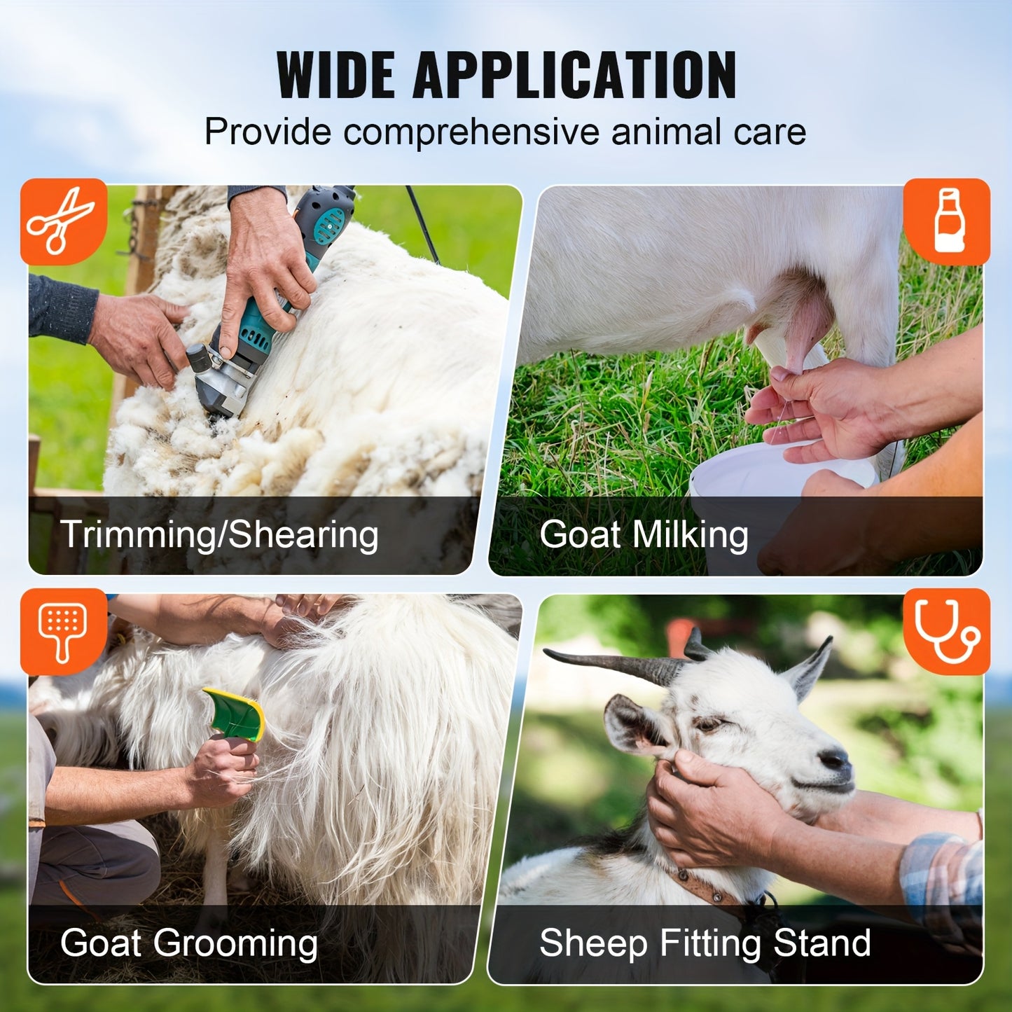 Happybuy Livestock Trimming Stand Goat and Sheep Stand with Adjustable Height and Width Metal with Nose Loop and Headpiece Ideal for Milking and Shearing Black