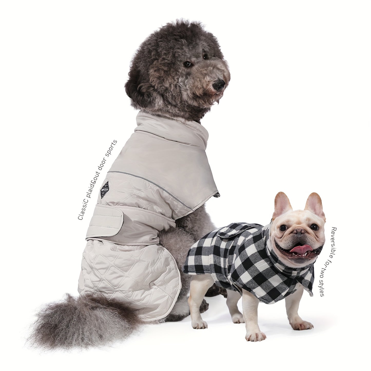 Reversible Dog Winter Coat - Waterproof Insulated Jacket