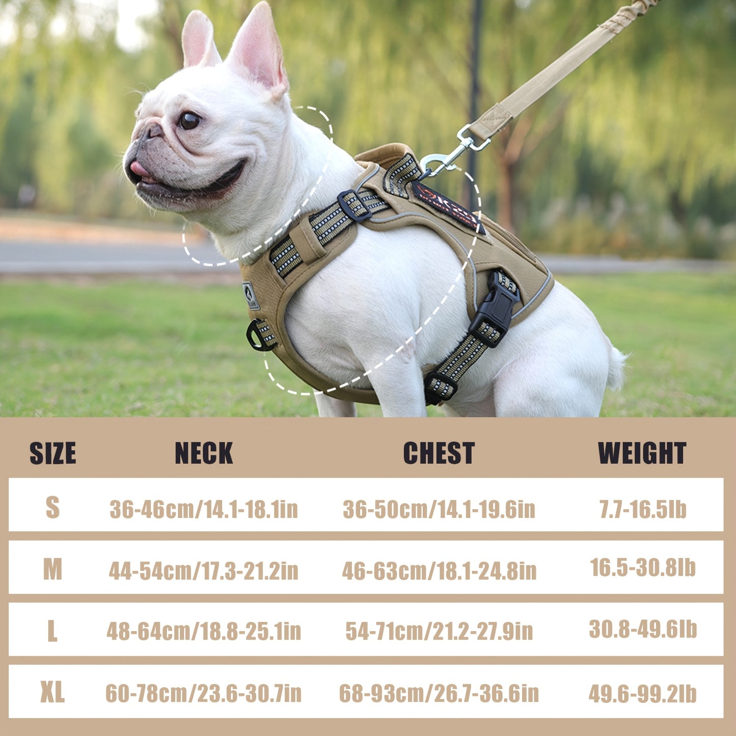 Tactical Dog Harness for Medium and Large Dogs Heavy Duty No Pull Dog Harness with Handle and Poop Bag Holder Adjustable Reflective Dog Vest for Training Walking and Hiking