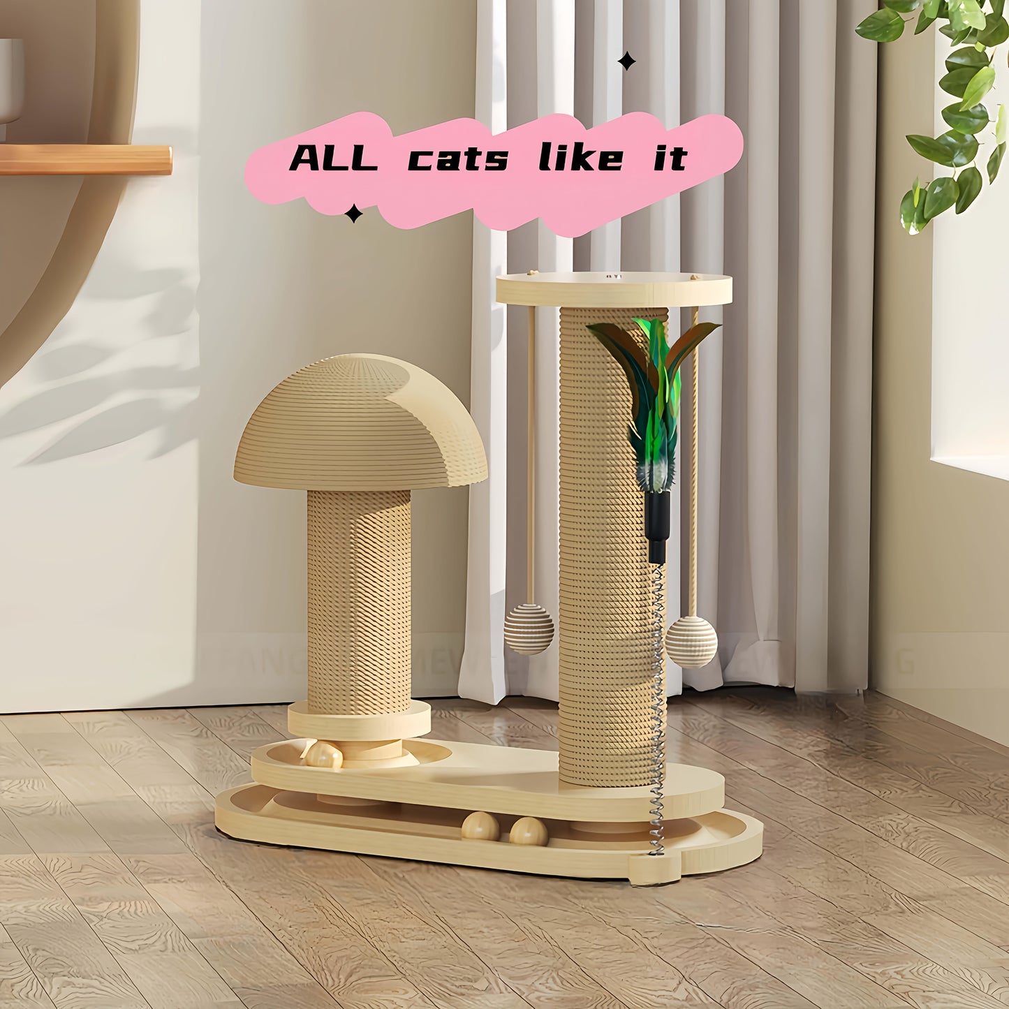 Solid Wood Cat Climbing Frame Vertical Sisal Scratching Column Wear Resistant Self Entertaining Integrated Cat Claw Board Toy