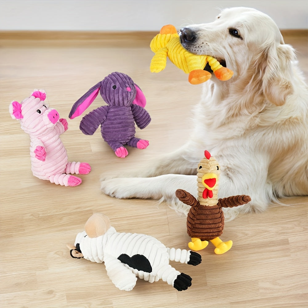 Dog Toys Pack Of 5 Plush Squeaky Toys Assortment Bundle