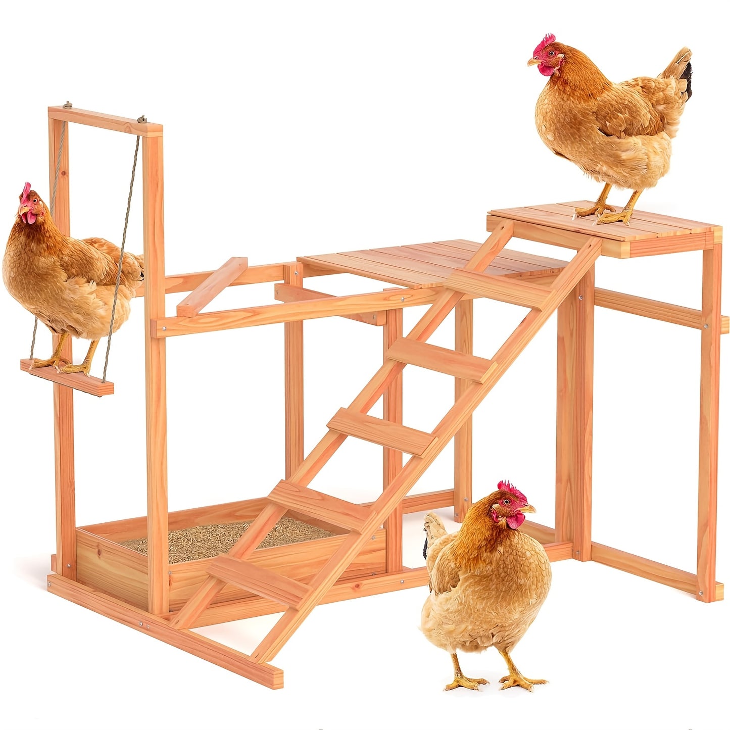 Chicken Perch Chicken Coop Accessory With Swing Ramp Platform