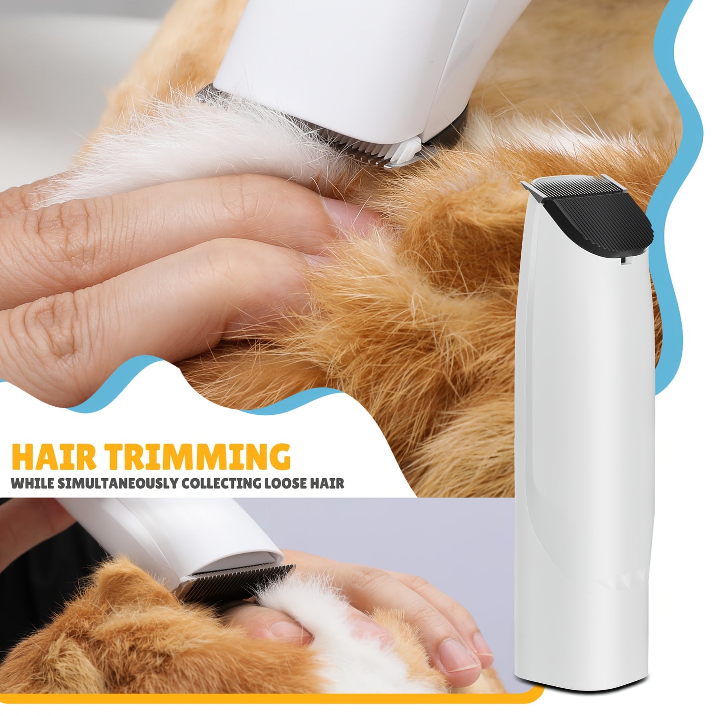Dog Grooming Kit Vacuum and Blow Dryer Pet Grooming Vacuum with 6 Grooming Tools Trimmer and Guide Combs for Dog Cat and Other Animals