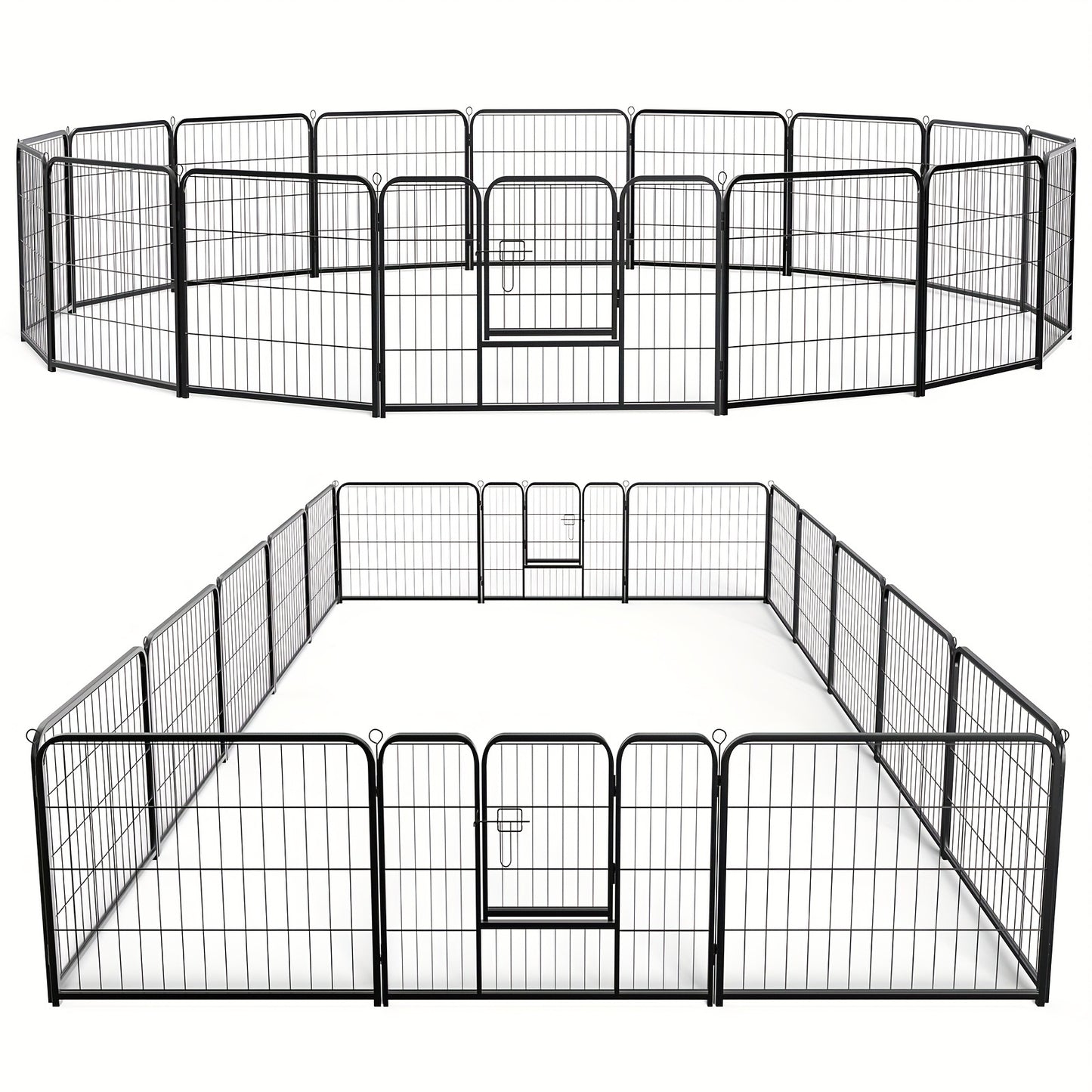 8 to 16 Panels DIY Indoor Dog Puppy Playpen Metal Dog Kennel with Door for Large Medium Small Dogs Safe and Stress Free Easy to Move and Assemble Indoor Outdoor Use