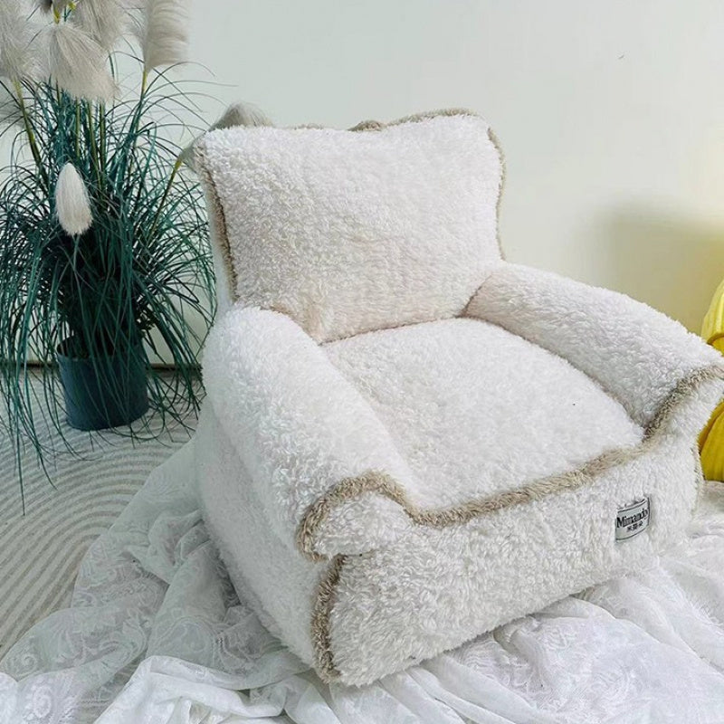 1pc Cute Lace Pet Sofa Bed Washable Cat Bed Suitable for Small Dogs and Cats Non Slip Bottom Dog Bed Fluffy Cat Sofa