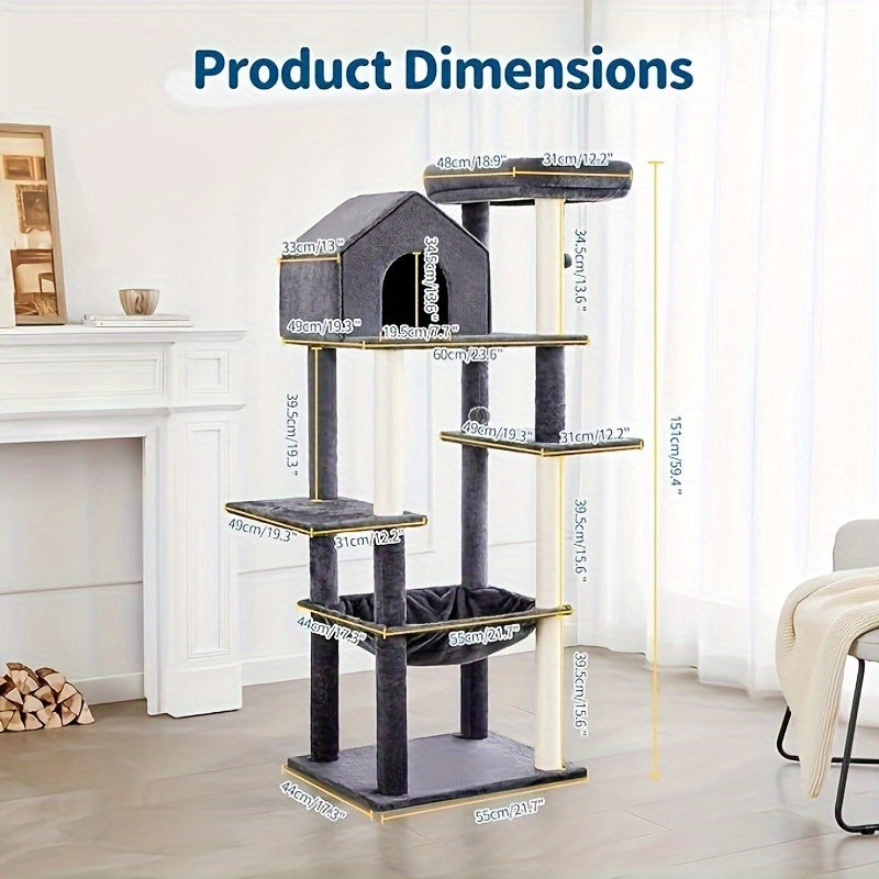 Made4Pets 60 Inch Cat Tower for Indoor Cats and More