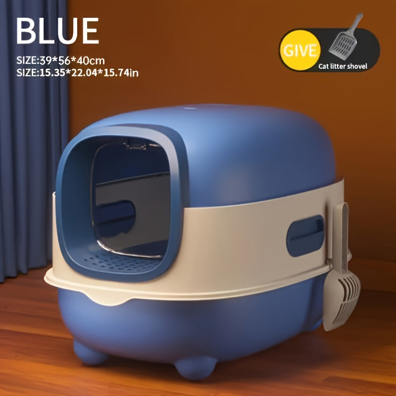Large Cat Litter Box Fully Enclosed Splash Proof Odor Resistant Easy to Store Easy to Install Includes Scoop Easy to Clean Suitable for Small and Mid Sized Cats