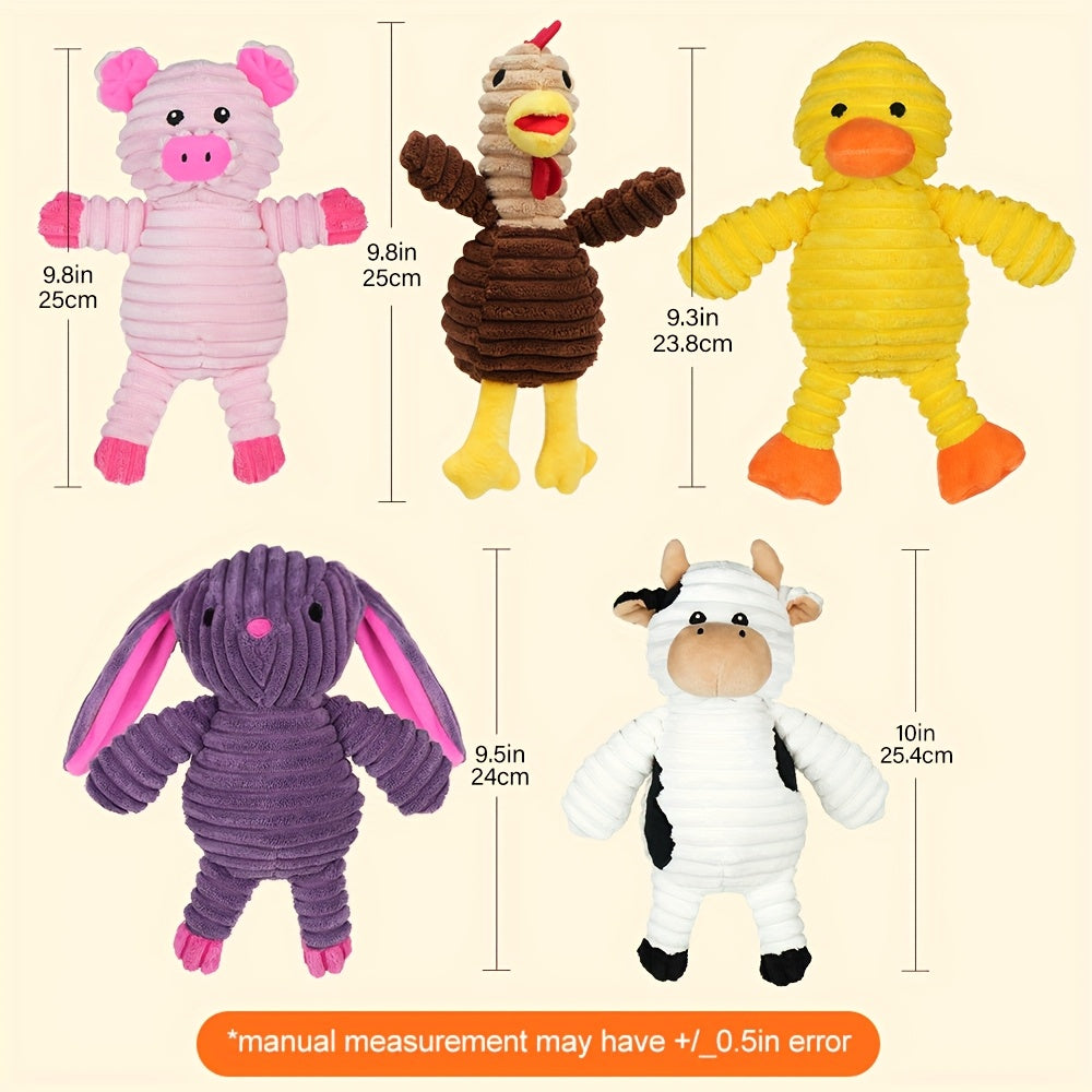 Dog Toys Pack Of 5 Plush Squeaky Toys Assortment Bundle