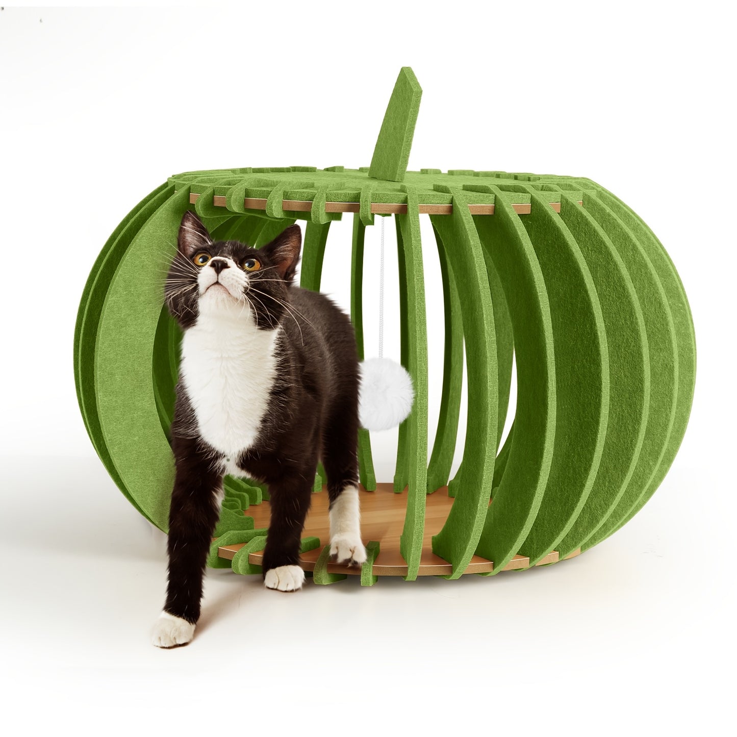Polyester Fiber Pumpkin Shaped Cat Bed Multi Cat Family Nest Hidden House Enclosure Easy Assembly Seasonal Comfort Peekaboo Hideaway Portable Folding Cat Haven Unique Pumpkin Design Cat Cave House Ideal Birthday Present