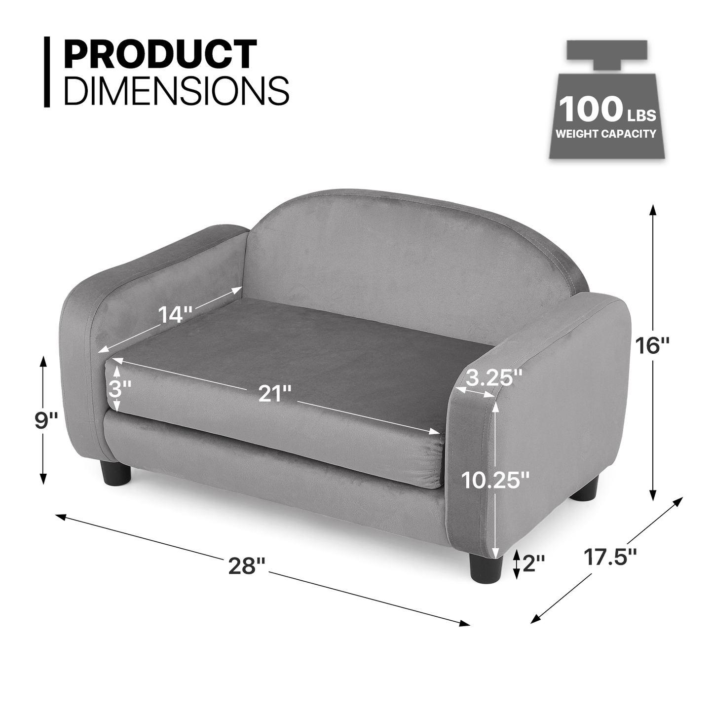 MoNiBloom Pet Sofa Dog Couch for Small Dogs and Cats