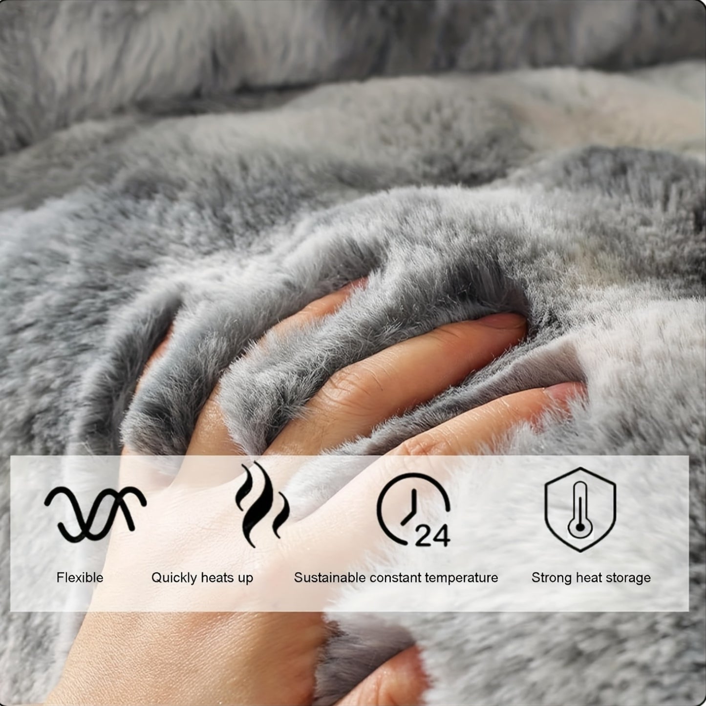 4pcs Plush Faux Rabbit Fur Sofa Cover Set - Warm & Non-Slip