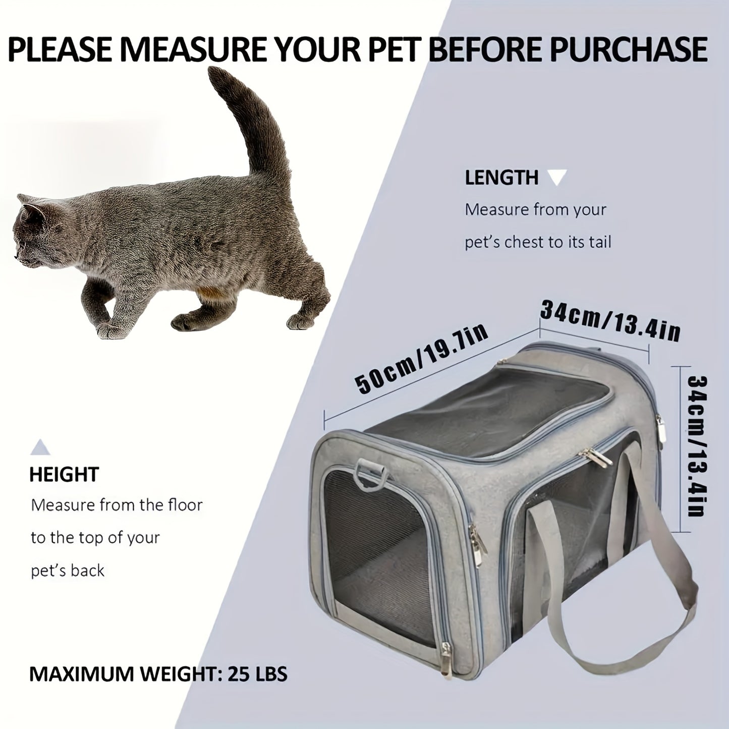 Ultra Comfy Portable Pet Carrier Bag Spacious Premium Plush Mat Safe Travel Companion for Medium Cats and Small Dogs Up to 15 Pounds
