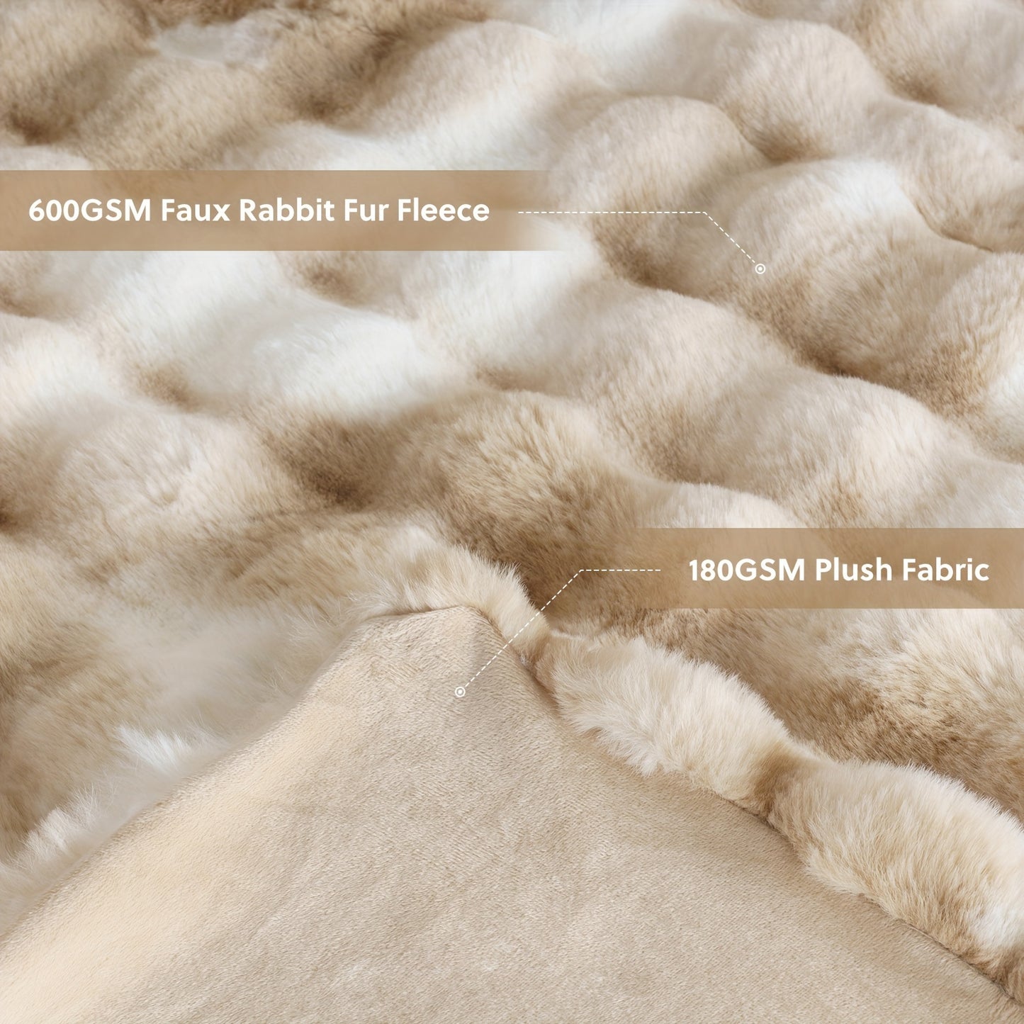 1PC Faux Rabbit Fur Queen Blanket For Bed Thick Warm Cozy