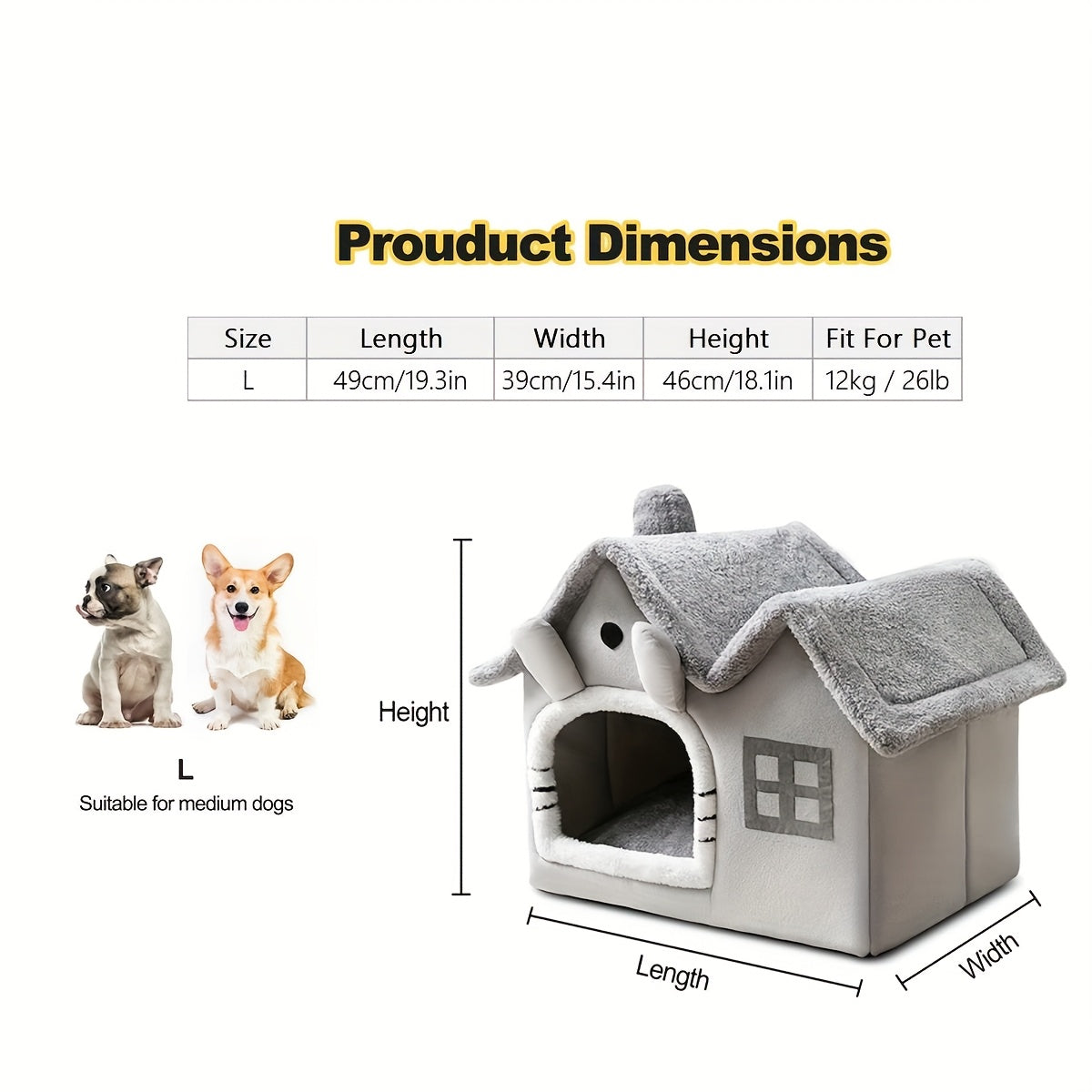 Luxury Double Roof Indoor Dog House Cat Nest Removable Washable Pet Bed All Seasons Pet Tent