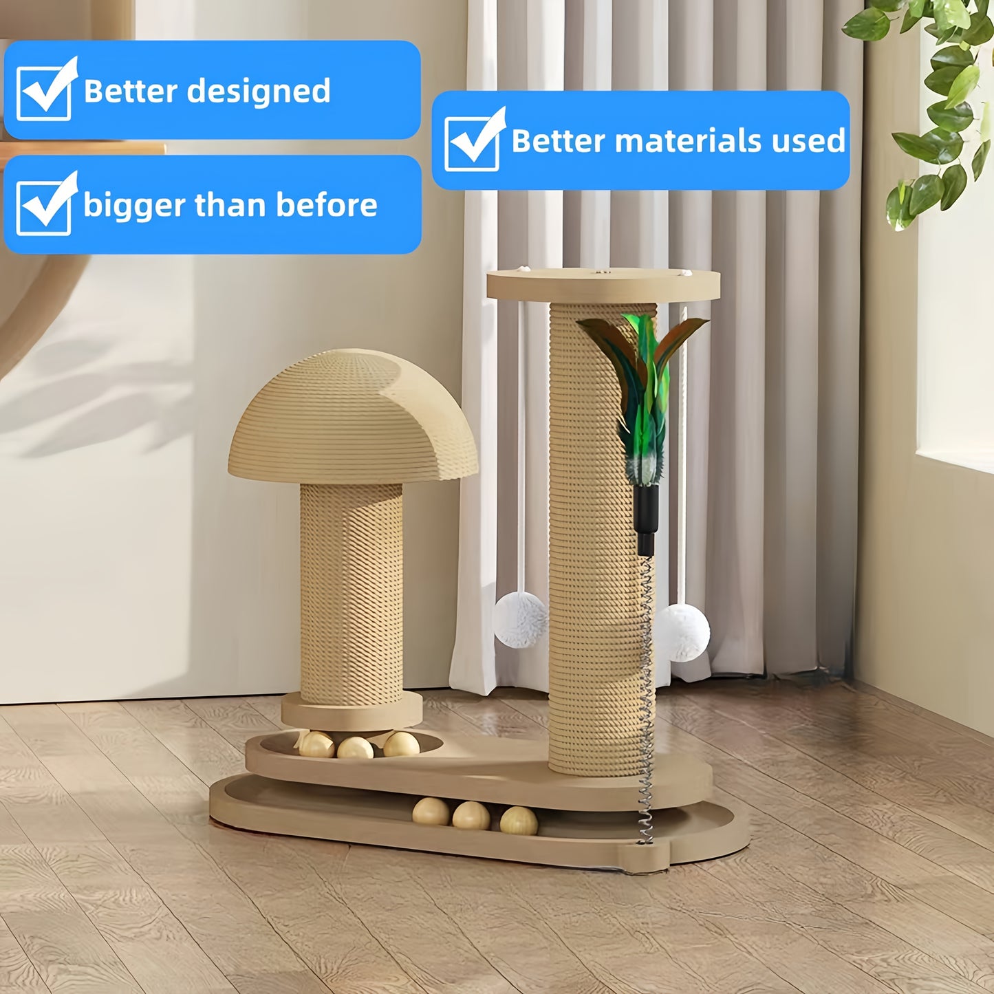 Solid Wood Cat Climbing Frame Vertical Sisal Scratching Column Wear Resistant Self Entertaining Integrated Cat Claw Board Toy