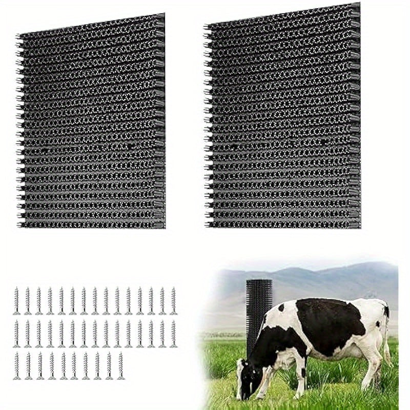 2 Pcs Horse Cattle Scratchers Soft Massage Brush Kit for Equine Bovine Itch Relief Pad for Farm Animals Goat Sheep Cow Dog