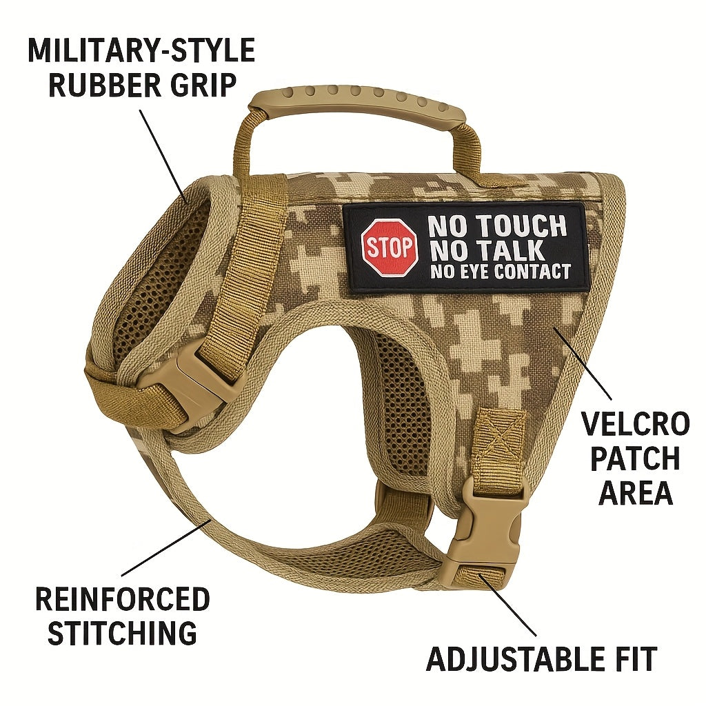 Tactical Pet Harness Vest For Cats Or Small Dogs Adjustable Reflective Outdoor Vest With Safety Buckles No Touch No Talk Patch