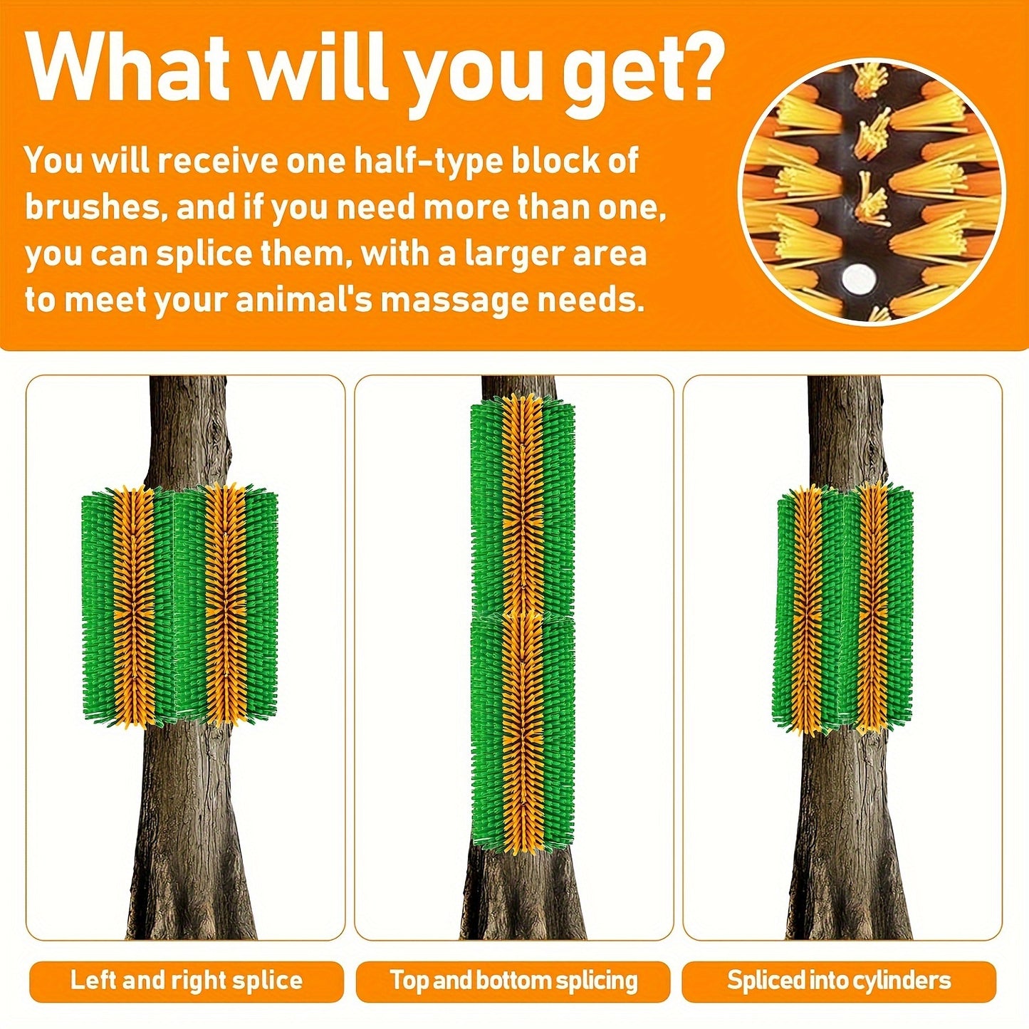 1pc Durable Livestock Scratch Brush 19x8 Inch Ideal for Horse Cow Sheep Grooming Includes Screw On Accessories No Batteries Required Horse Grooming Supplies