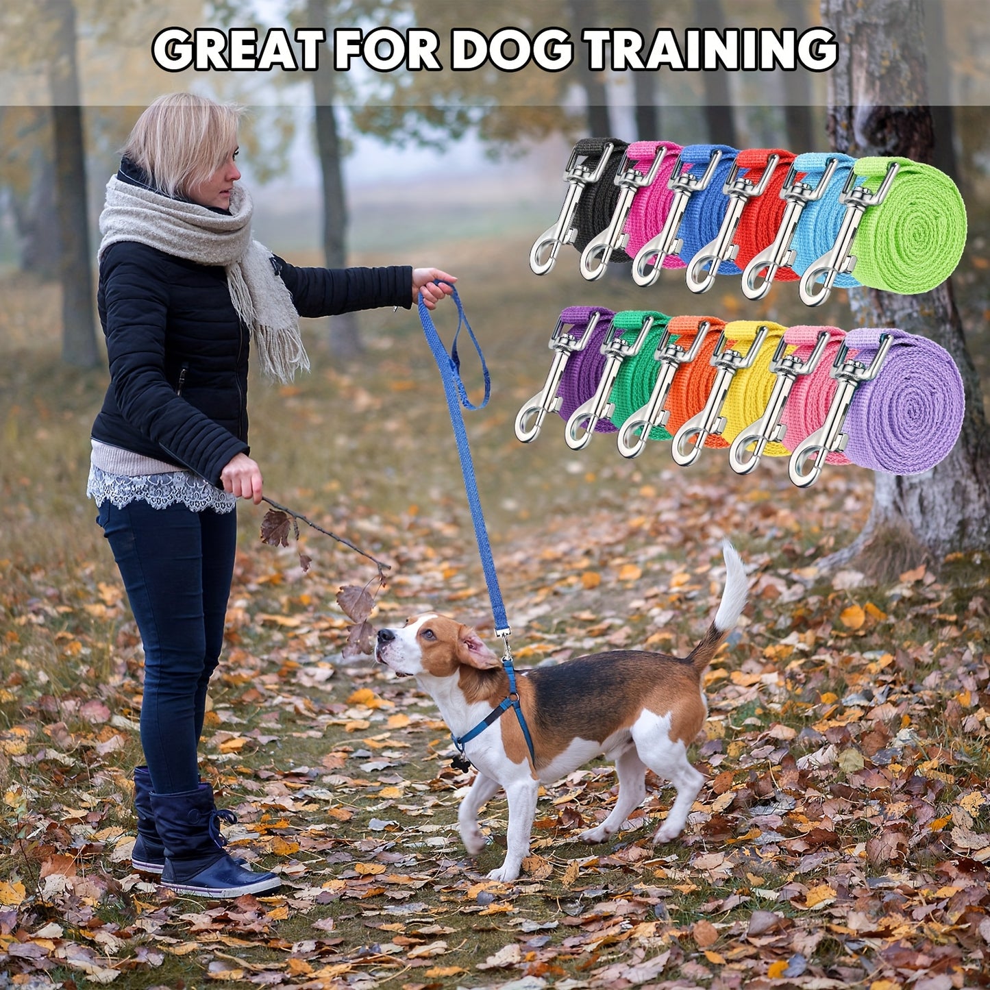 12pcs Nylon Dog Leash Bulk 5ft Dog Training Leash 12 Colors Puppy Line Traction Rope For Small Medium Puppy Training Play Camping Or Backyard
