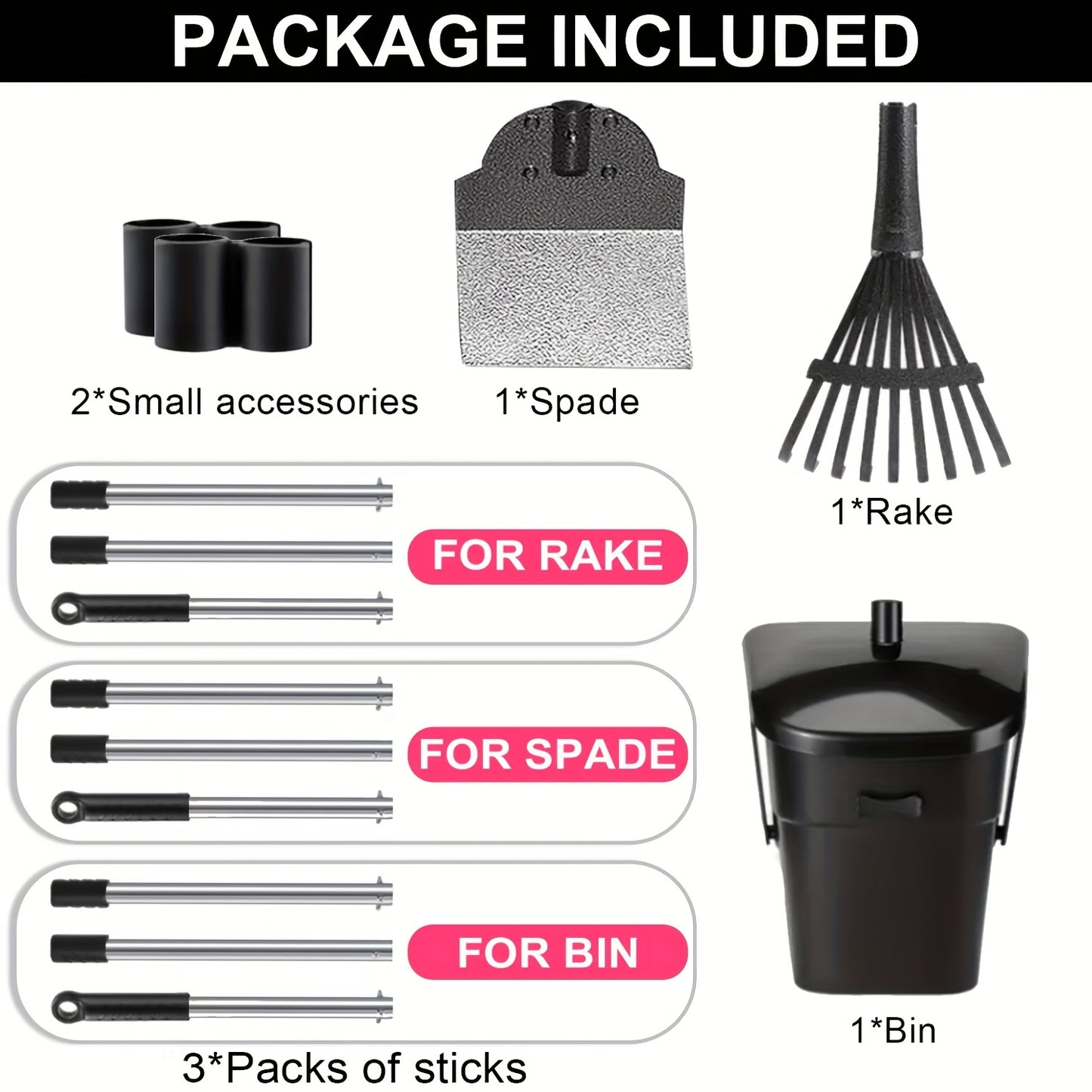 Leaf Pooper Scooper Heavy-Duty Swivel Bin Rake Spade