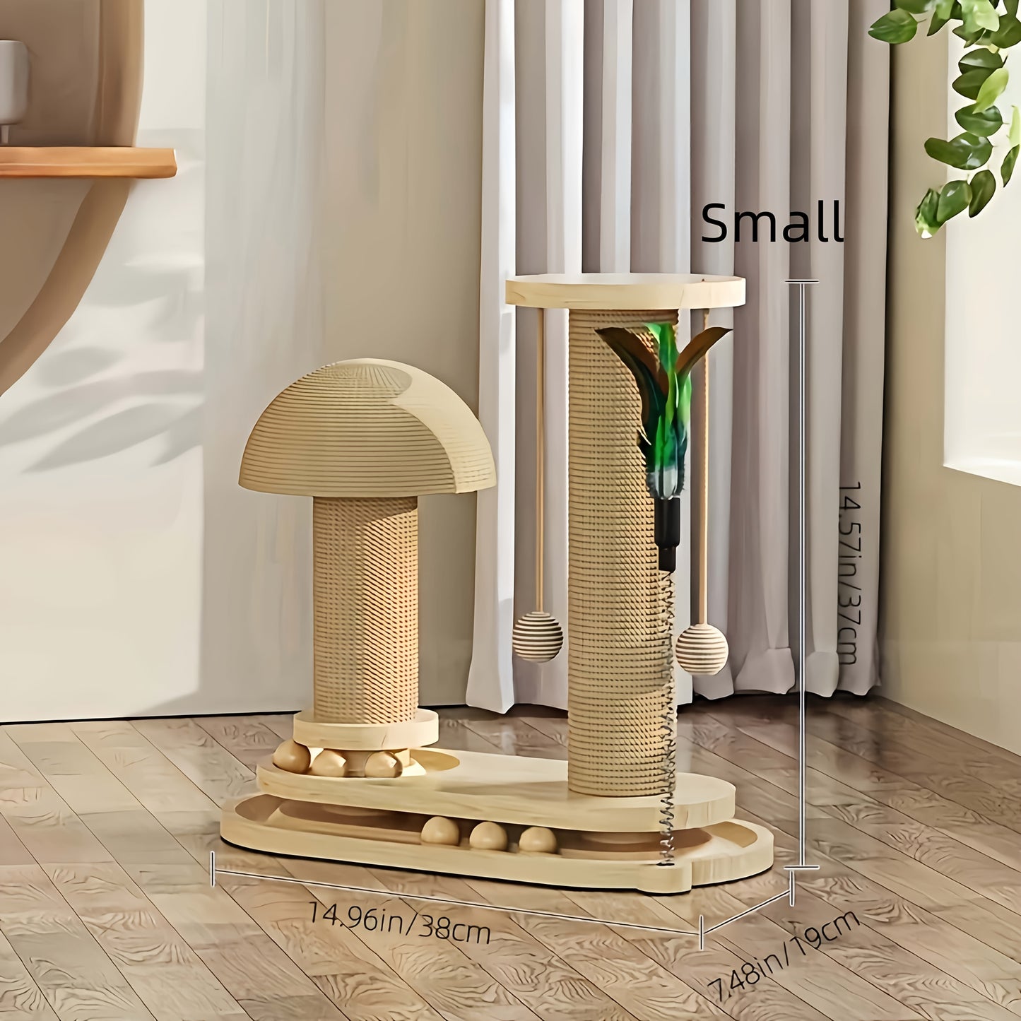 Solid Wood Cat Climbing Frame Vertical Sisal Scratching Column Wear Resistant Self Entertaining Integrated Cat Claw Board Toy