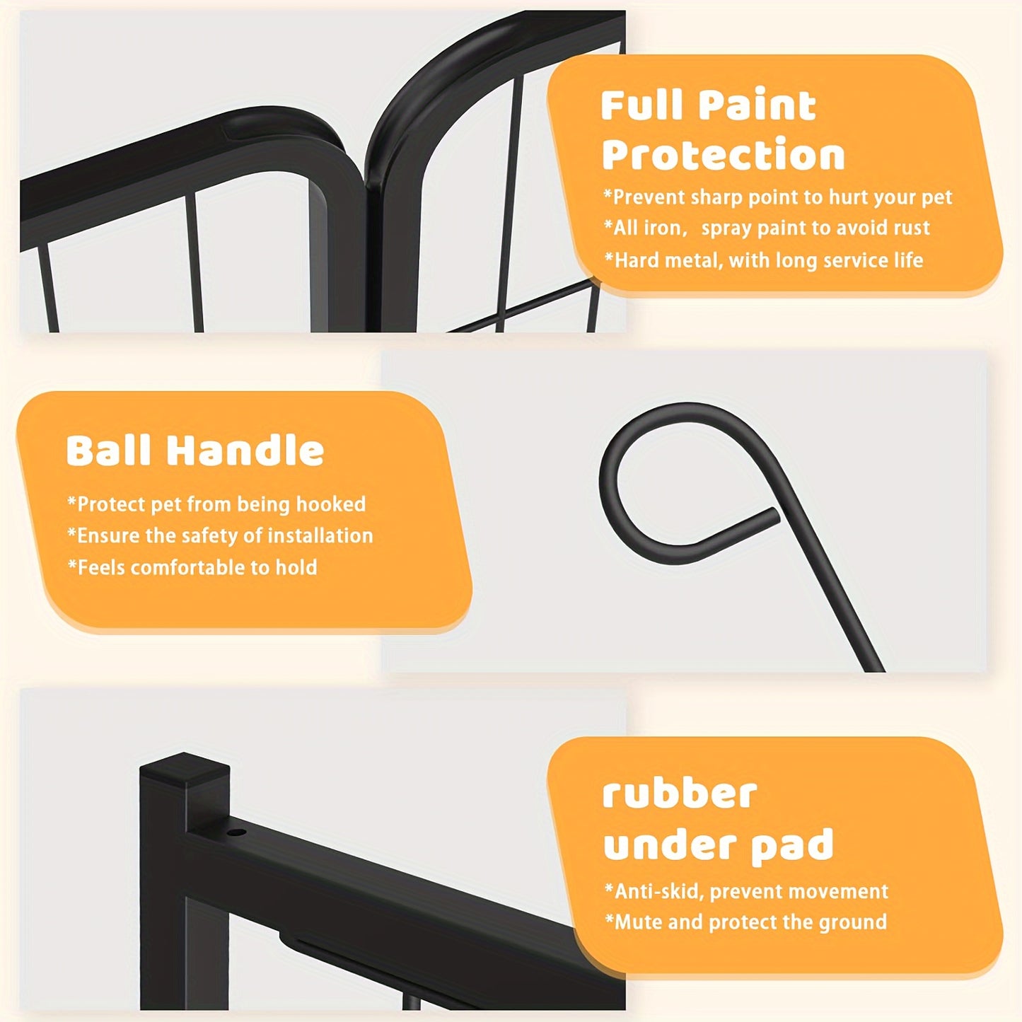 OFIKA Heavy Duty Metal Dog Playpen for Medium Small Animals