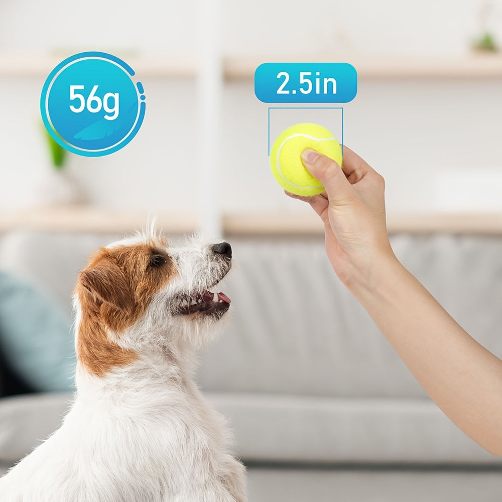 PrimePets Tennis Balls for Dogs 2.5 Inch 12 Pack Squeaky Toy