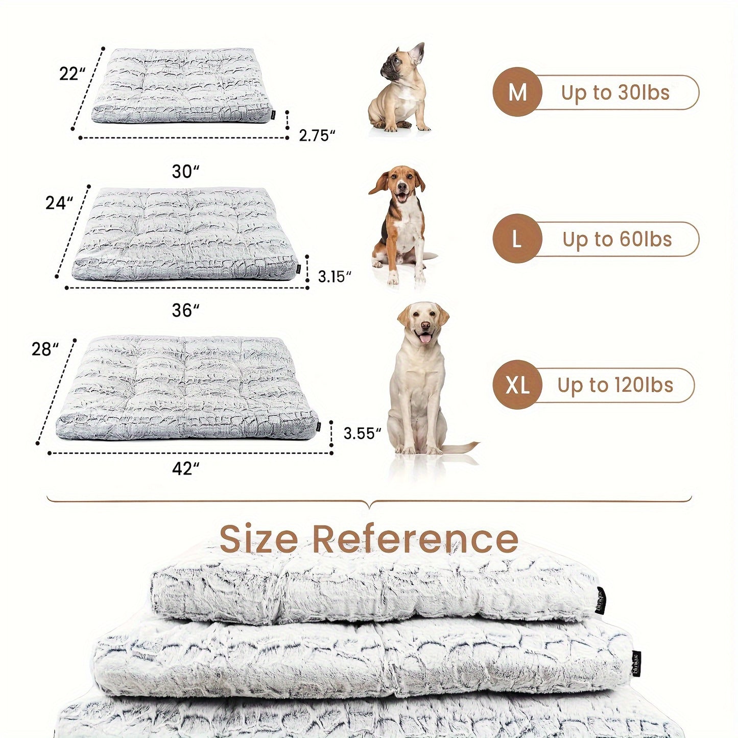 blunique® Dog Bed for Medium and Large Dogs, Grey Mat