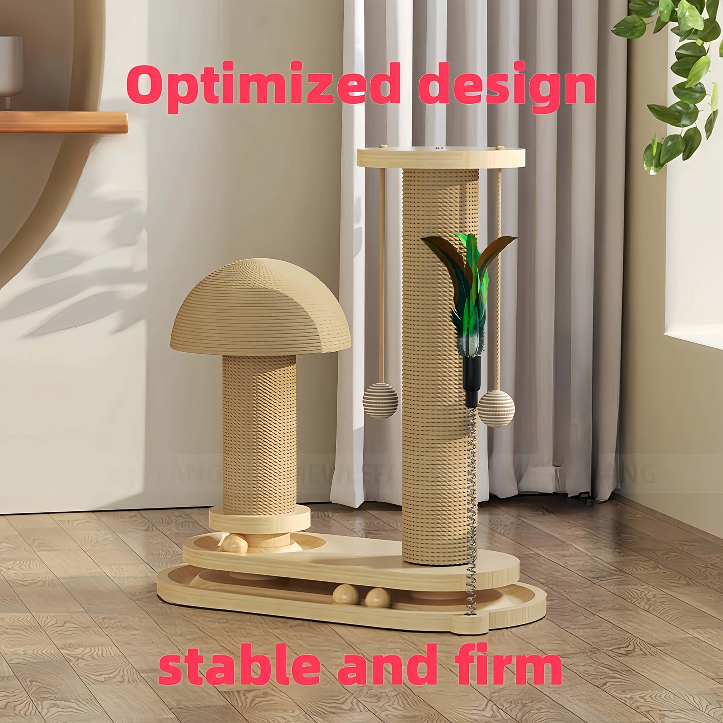 Solid Wood Cat Climbing Frame Vertical Sisal Scratching Column Wear Resistant Self Entertaining Integrated Cat Claw Board Toy