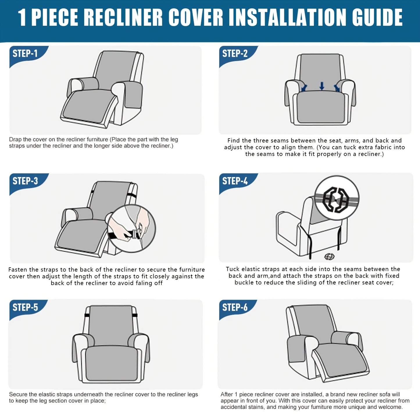 1pc 100% High Quality Recliner Chair Cover Non Slip