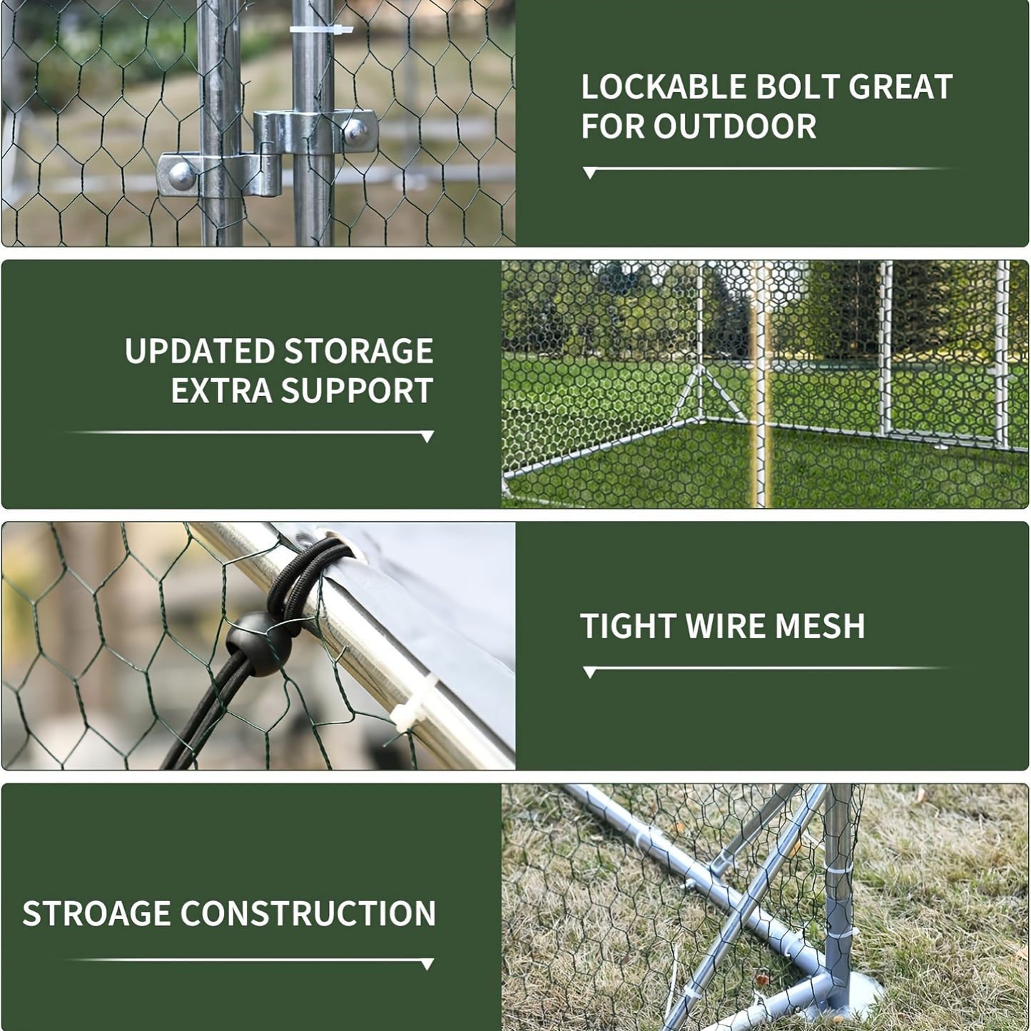 Large Metal Chicken Coop With Run Walk In Poultry Cage Dome Roofed Chicken Coops With Anti Ultraviolet Cover For Outdoor Backyard Farm