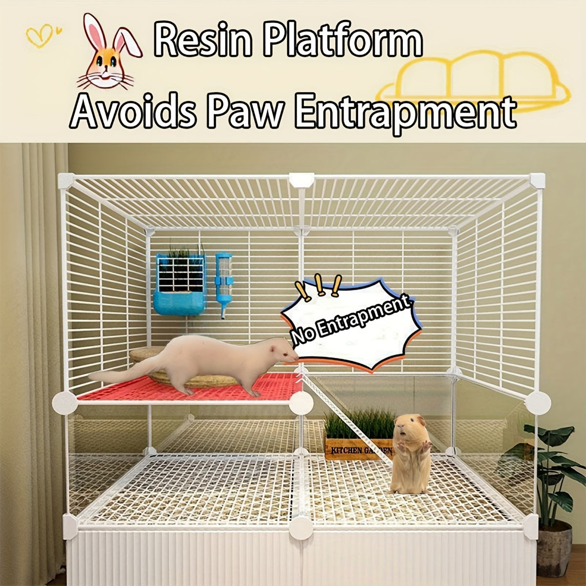 Lemoelgo Metal Ferret Chinchilla Rat Cage Small Animal Cage With Rolling Stand Indoor Outdoor For Squirrel Guinea Pig Bunny Sugar Glider