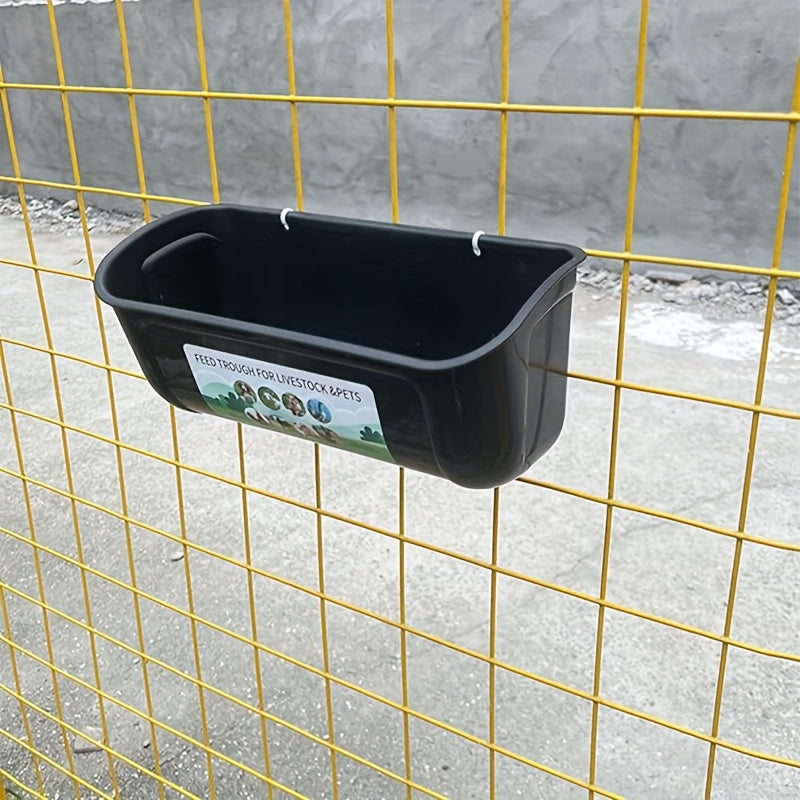 Extra Large Goat Feeder with Clip Hanging Chicken Feeder Livestock and Poultry Feeding Trough Bucket for Goats Sheep Ducks Geese Piglets Horses Deer 12.91 Inch by 7.1 Inch by 7.1 Inch