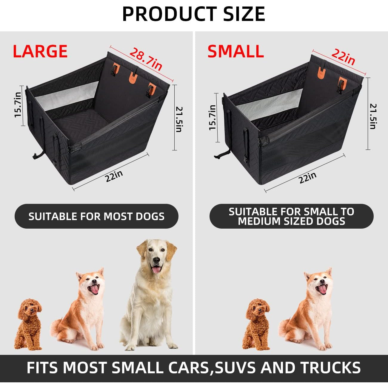 1pc Sportuli Breathable Polyester Knit Dog Car Seat Cover Medium Back Seat Extender Hammock with Strong Support for Long Car Trips Prevents Dog Falls and Seat Scratches Pet Car Seat for SUV Truck