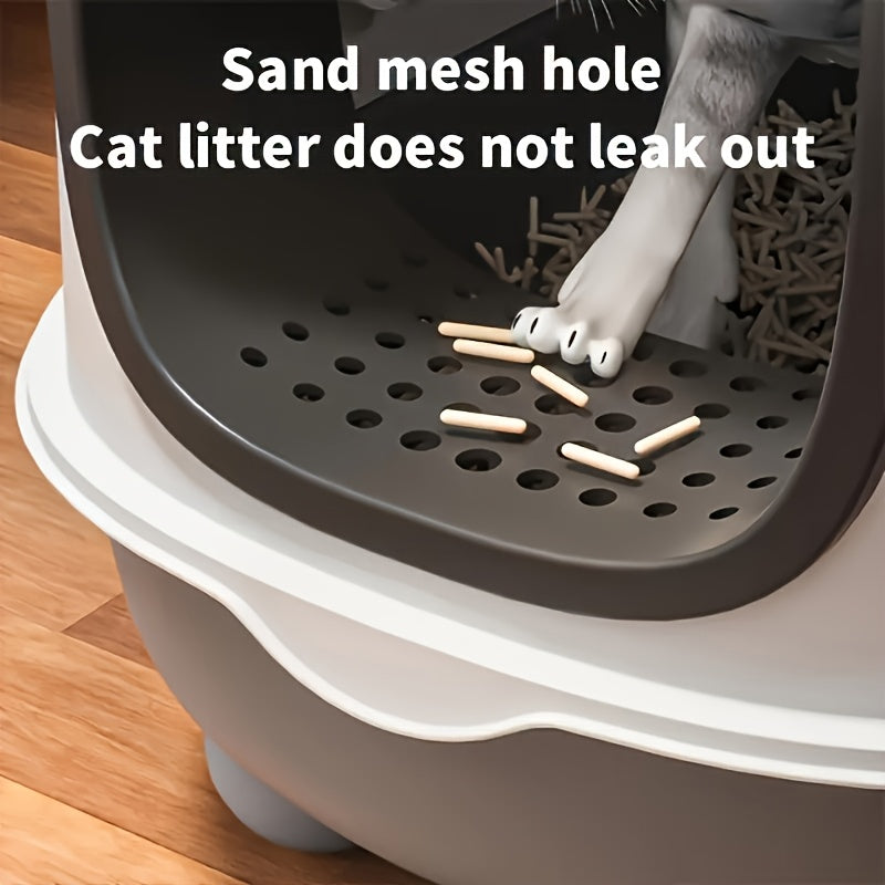 Large Cat Litter Box Fully Enclosed Splash Proof Odor Resistant Easy to Store Easy to Install Includes Scoop Easy to Clean Suitable for Small and Mid Sized Cats