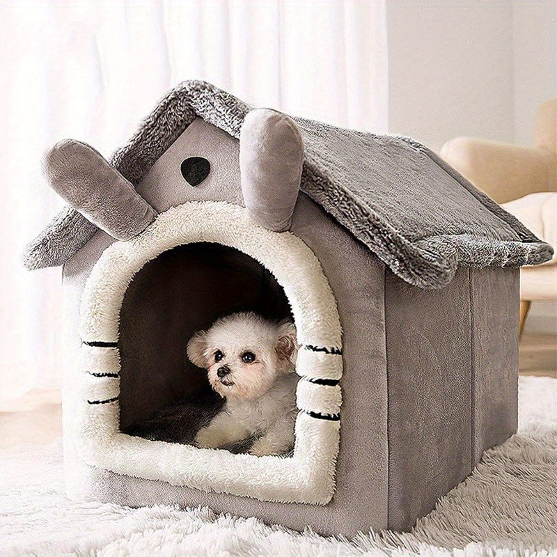 Dog Houses Soft Indoor Enclosed Tent Huts Warm Cave