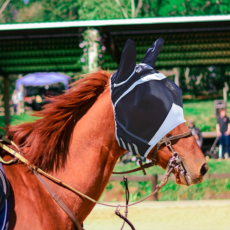 UV Protection & Mosquito Repellent Horse Fly Mask - Lightweight Design for Outdoor Riding