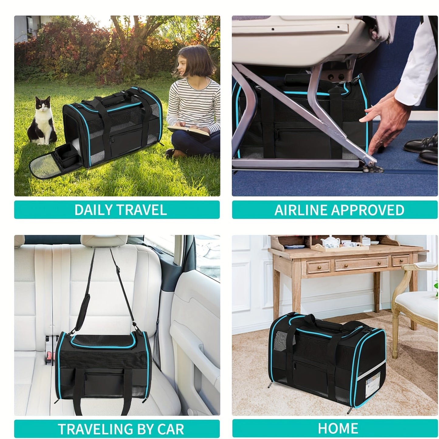 TSA-Approved Soft-Sided Cat Carrier with Cozy Fleece