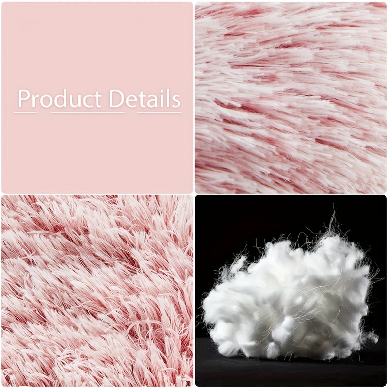 WNPETHOME Calming Anti-Anxiety Donut Dog Bed and Cat Cushion Fluffy Faux Fur Pet Bed with Non-Slip Bottom 4 Sizes for Small Medium and Large Dogs and Cats Pink Circular Design for All-Season Comfort