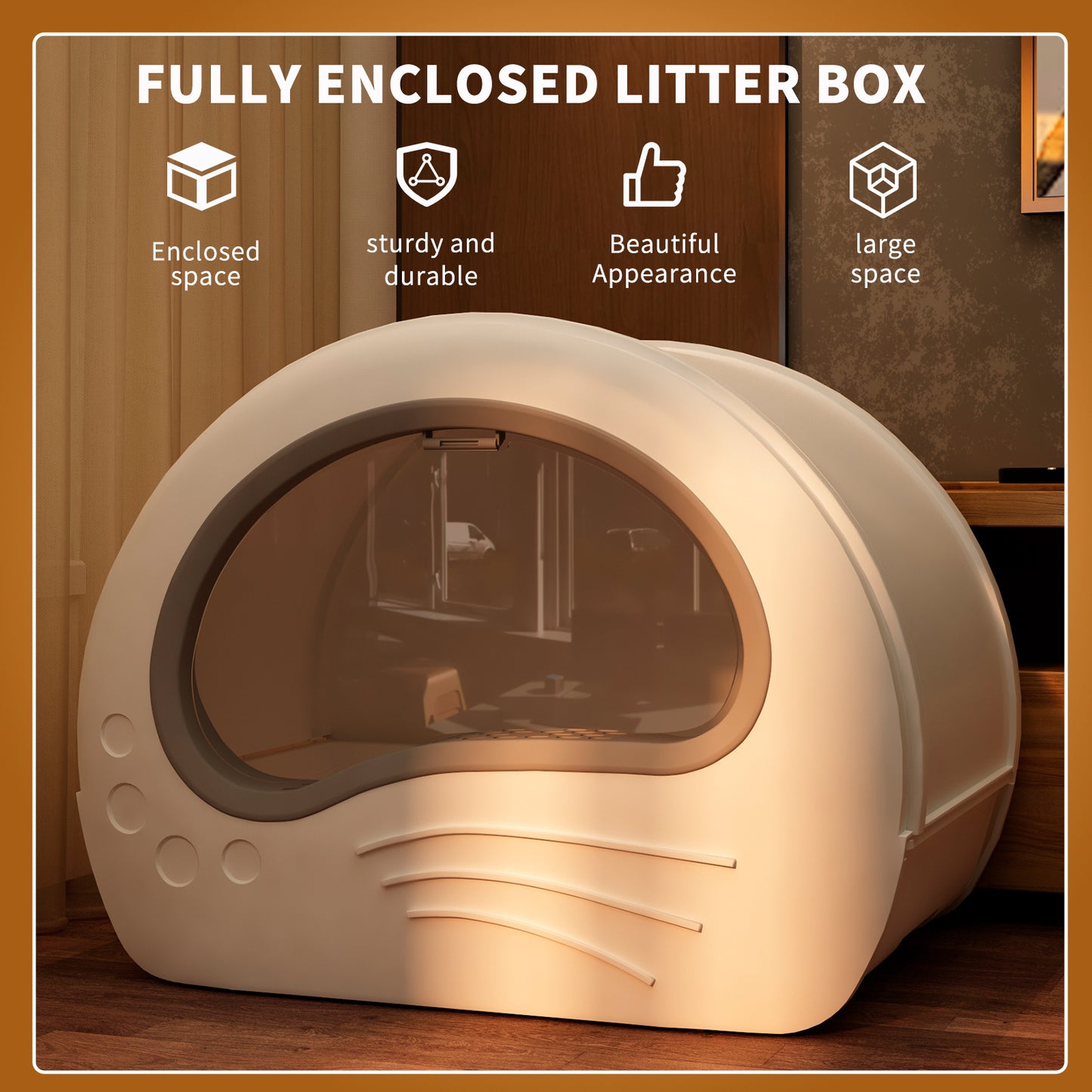 Exquisite Aesthetic Cat Litter Box Fully Enclosed Rounded Shape Durable Easy to Clean Comfortable Toilet Solution for Cats