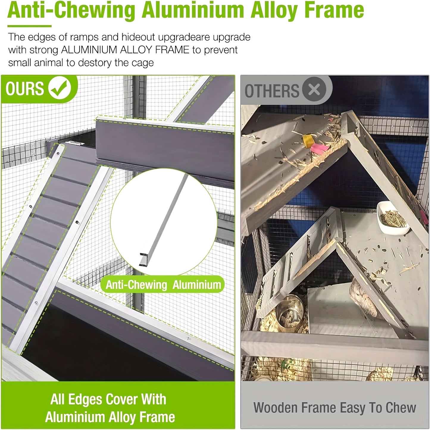 Aivituvin Hamster Cage 5 Levels Small Animal Cage for Chinchilla Hedgehogs Squirrel Chameleon Lizard Gerbils Anti Chewing Ferret Cage