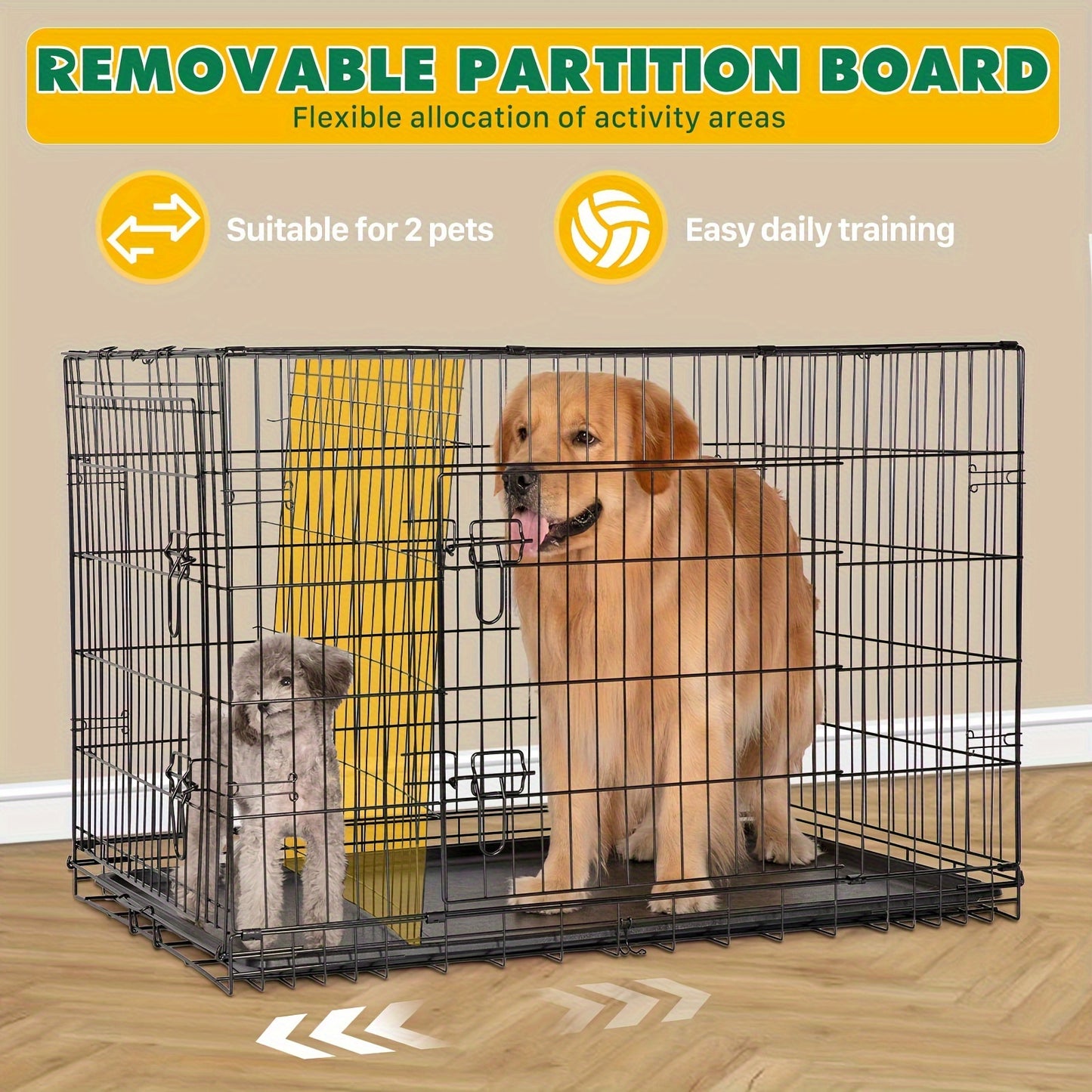 SMUG Medium Dog Crate with Divider Panel for Travel