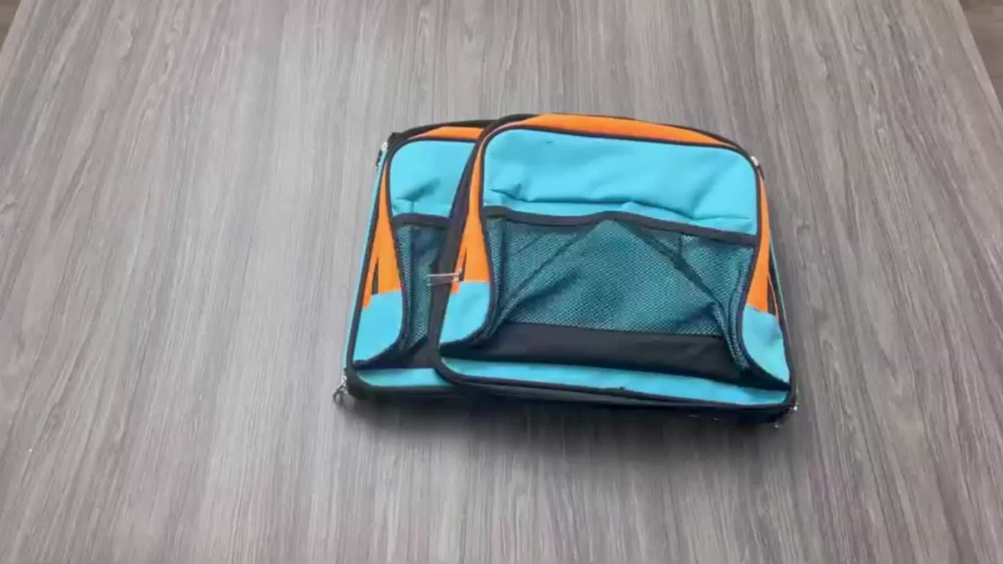 Portable Collapsible Soft Sided Cat Crate With Metal Bar Carrier For Stability Holds Up To 35 Pounds Great Pet Crate For Traveling At Home Cat Bag With Safety Buckle