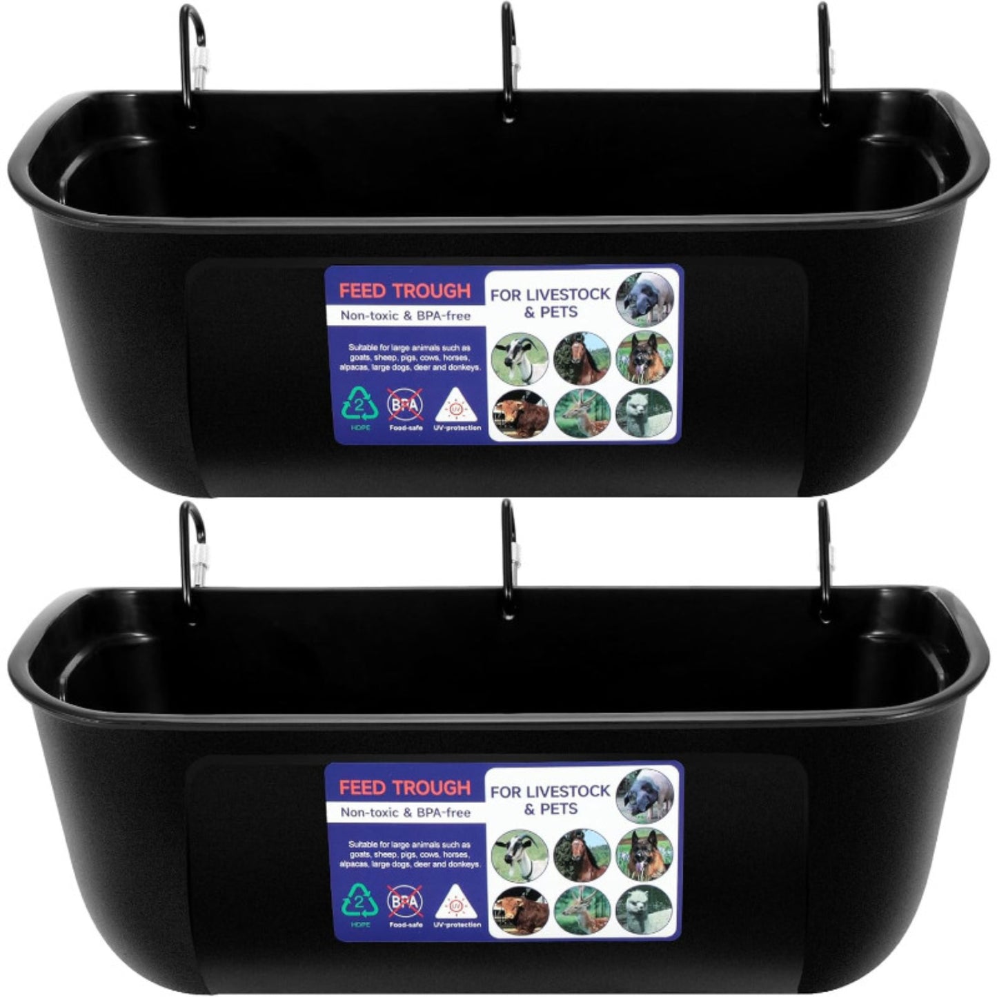 Hanging & Screw-In Poultry & Animal Feeder with Troughs