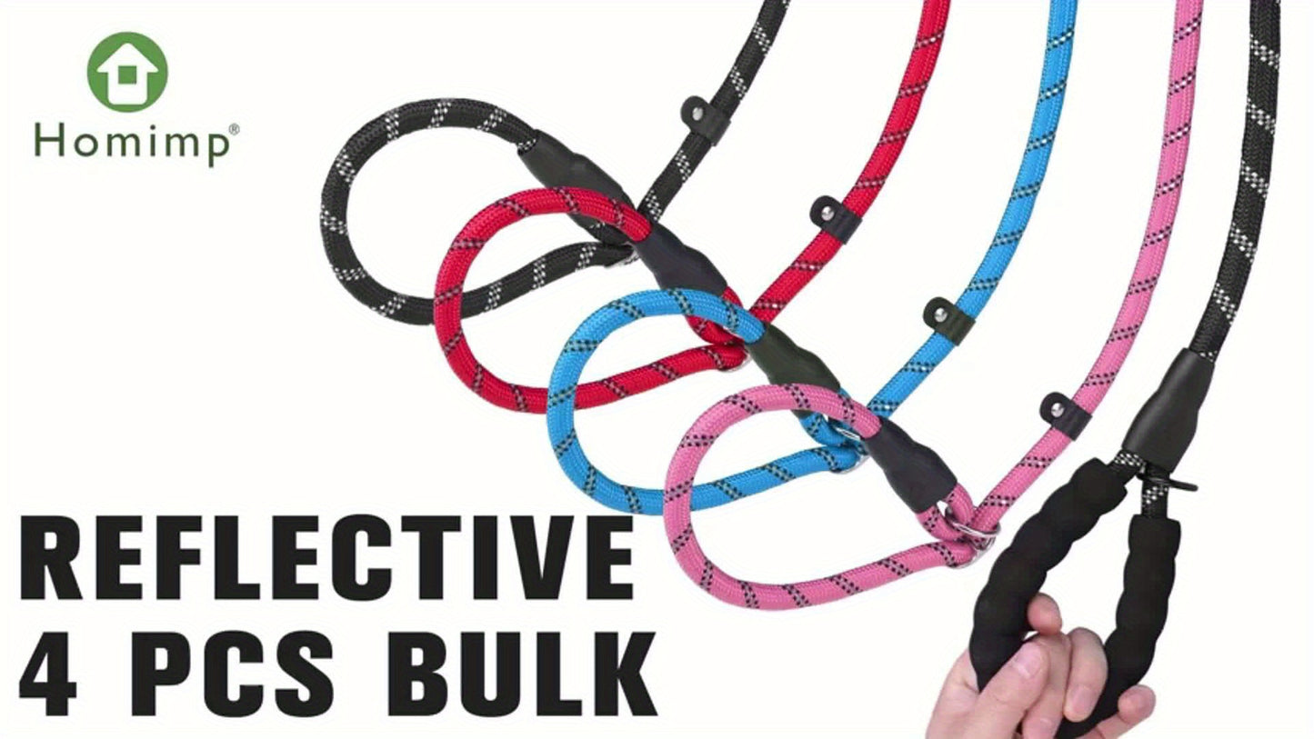 Slip Lead Dog Leash 6ft Reflective Heavy Duty Rope Leash