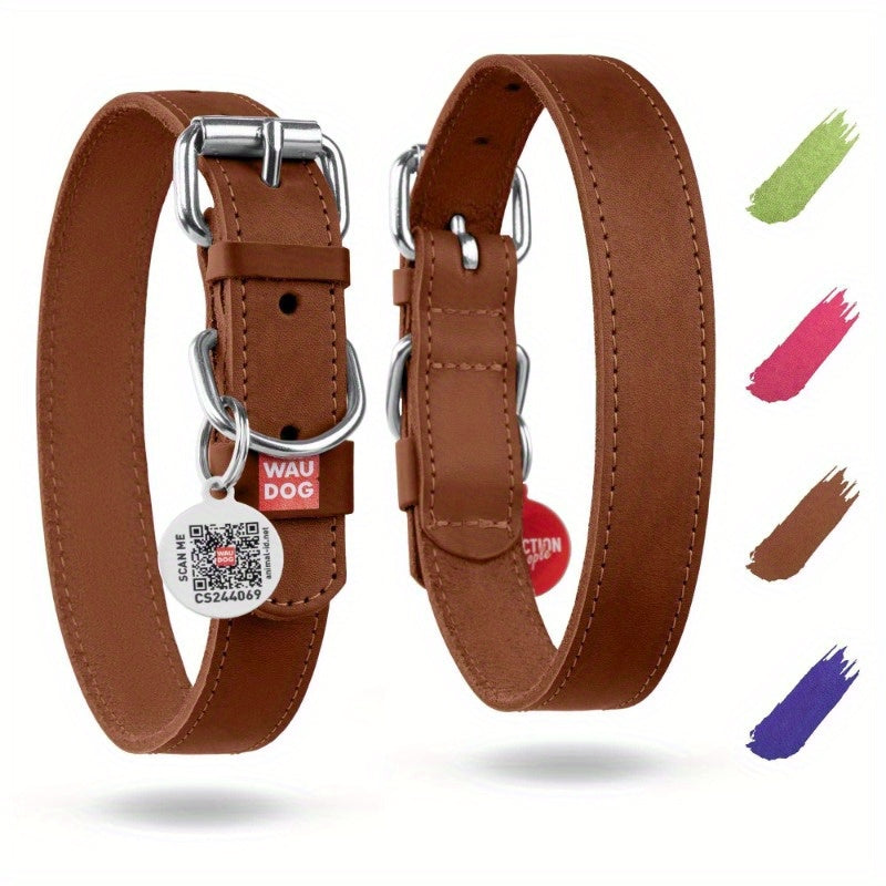 Long Lasting Leather Dog Collar for Large Medium Small Dogs